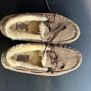 UGG Tan Suede Moccasin Slippers
